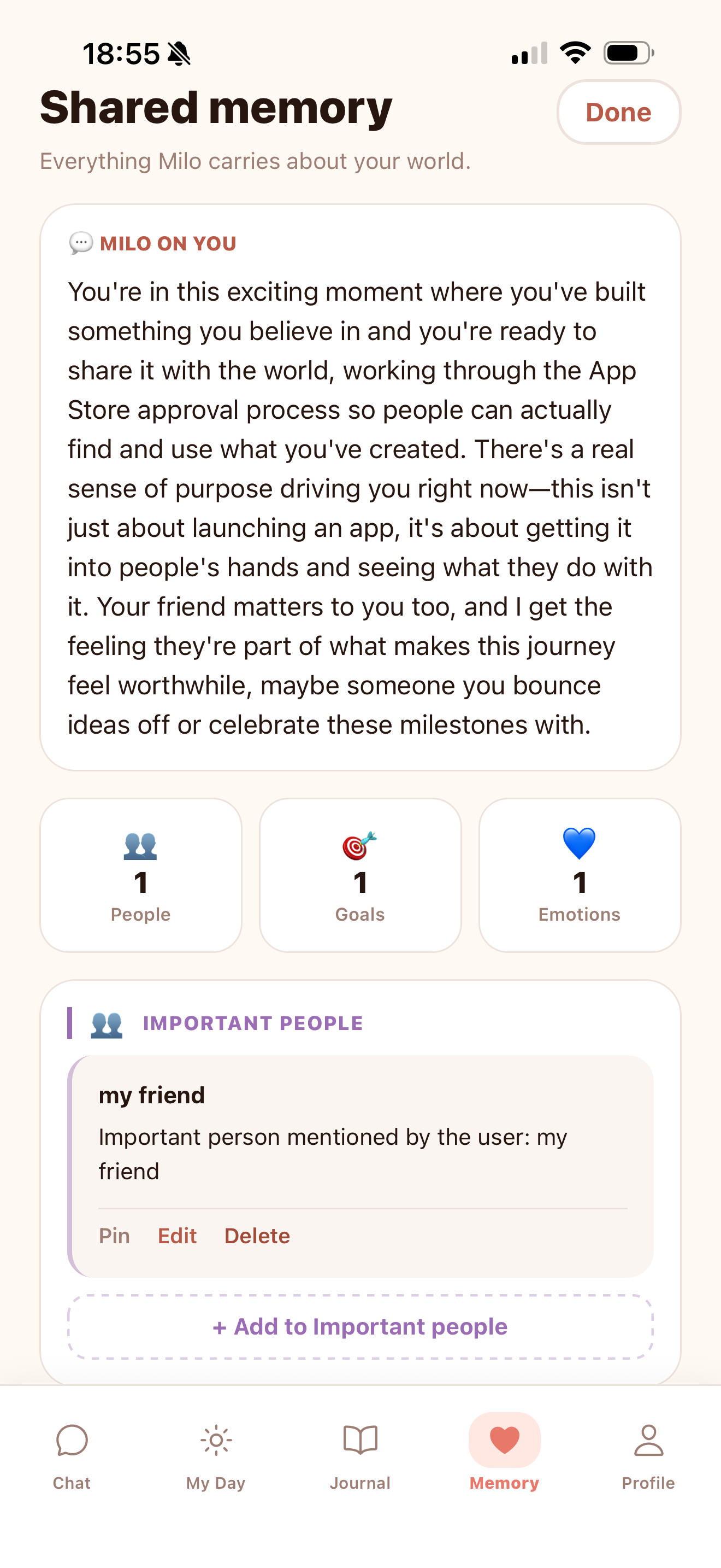 Shared memory view — Milo on You